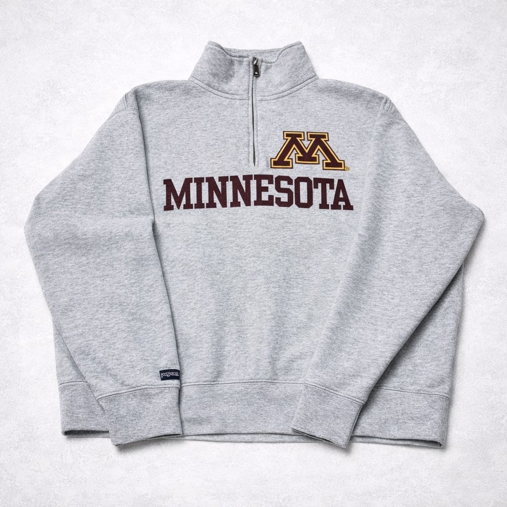 JanSport Minnesota Golden Gophers Quarter Zip Sweatshirt Mens Large